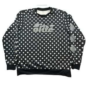 Alife x Puma 3M Spell Out Crewneck Sweatshirt Mens XXL Black White Polka Dot